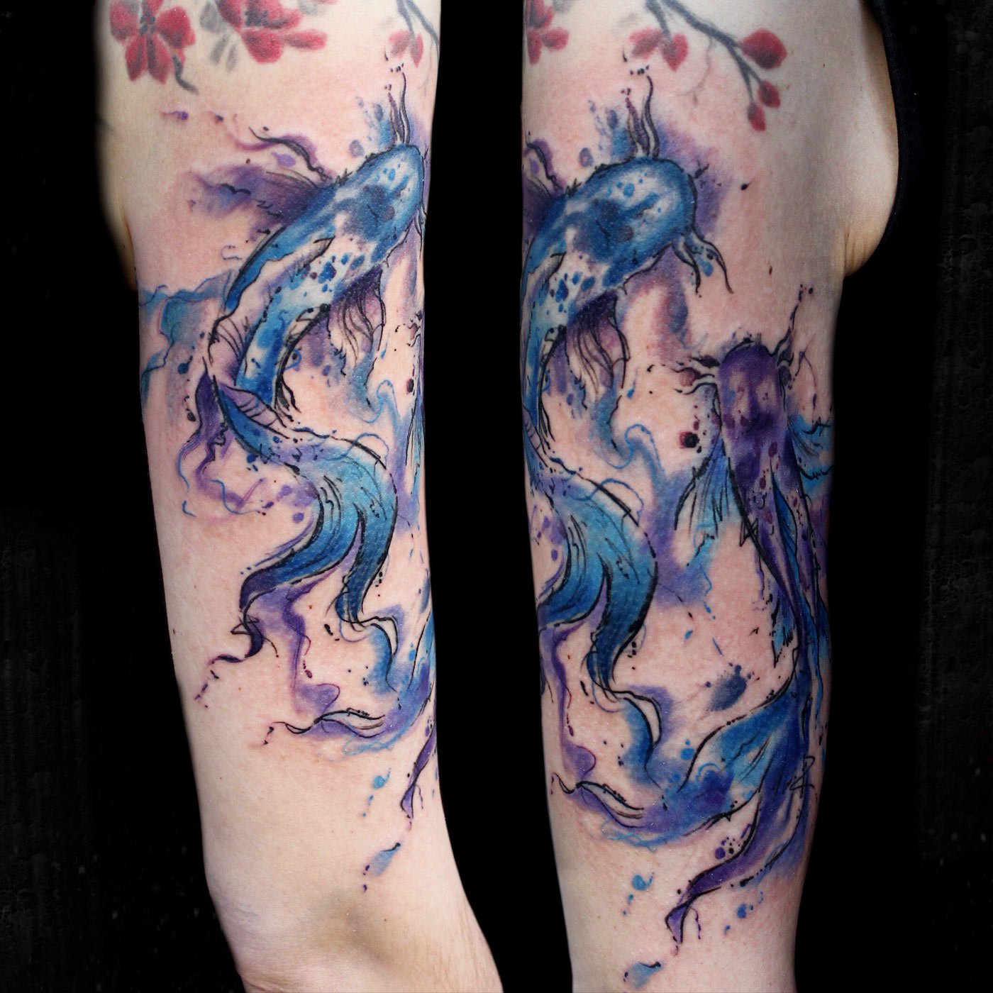 tatuaje color carpas