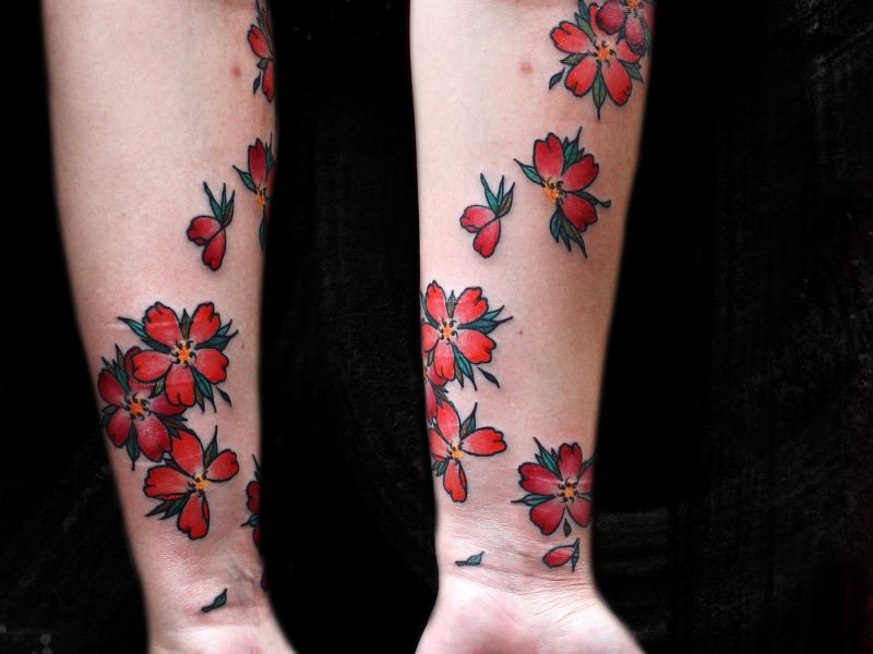 tatuaje flores de cerezo