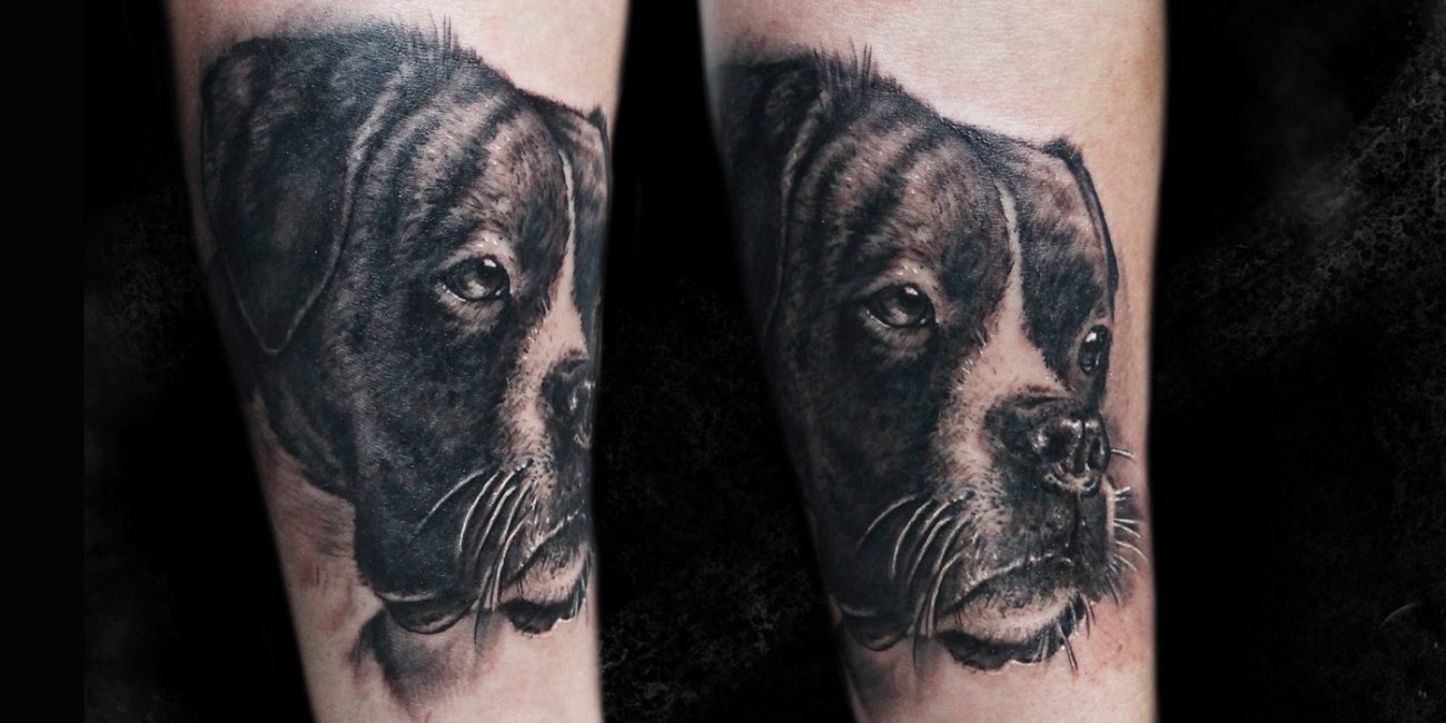 tatuaje retrato perro
