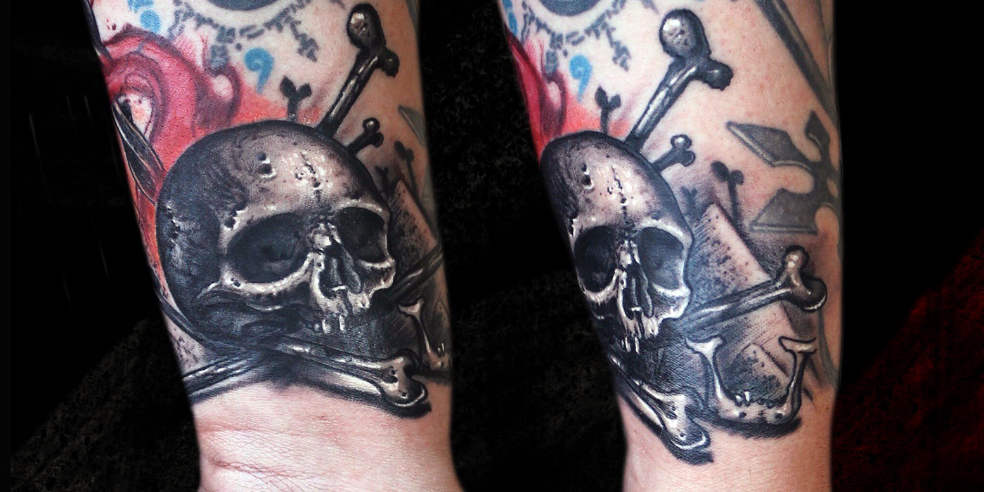 calavera tatuaje freehand