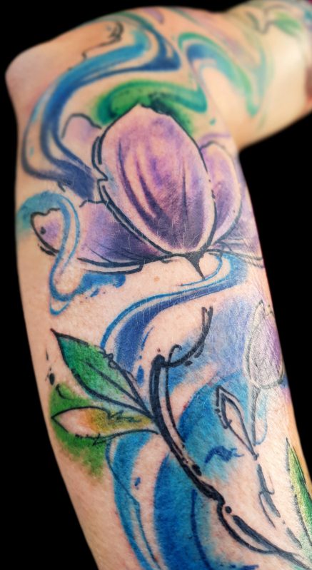 flores freehand tattoo